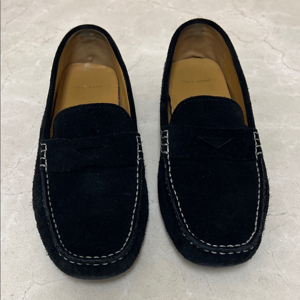 Cole Haan black suede driver loafers.  Size 9 1/2.